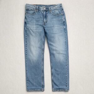 Levi’s 513 Slim Straight Jeans Mens 31x32 Light Wash Stretch Faded Whiskered